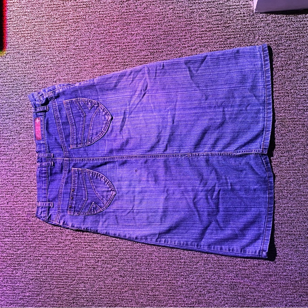 y2k long jean skirt